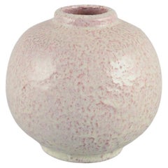 John Andersson for Höganäs, Sweden. Unique ceramic vase. Round shape
