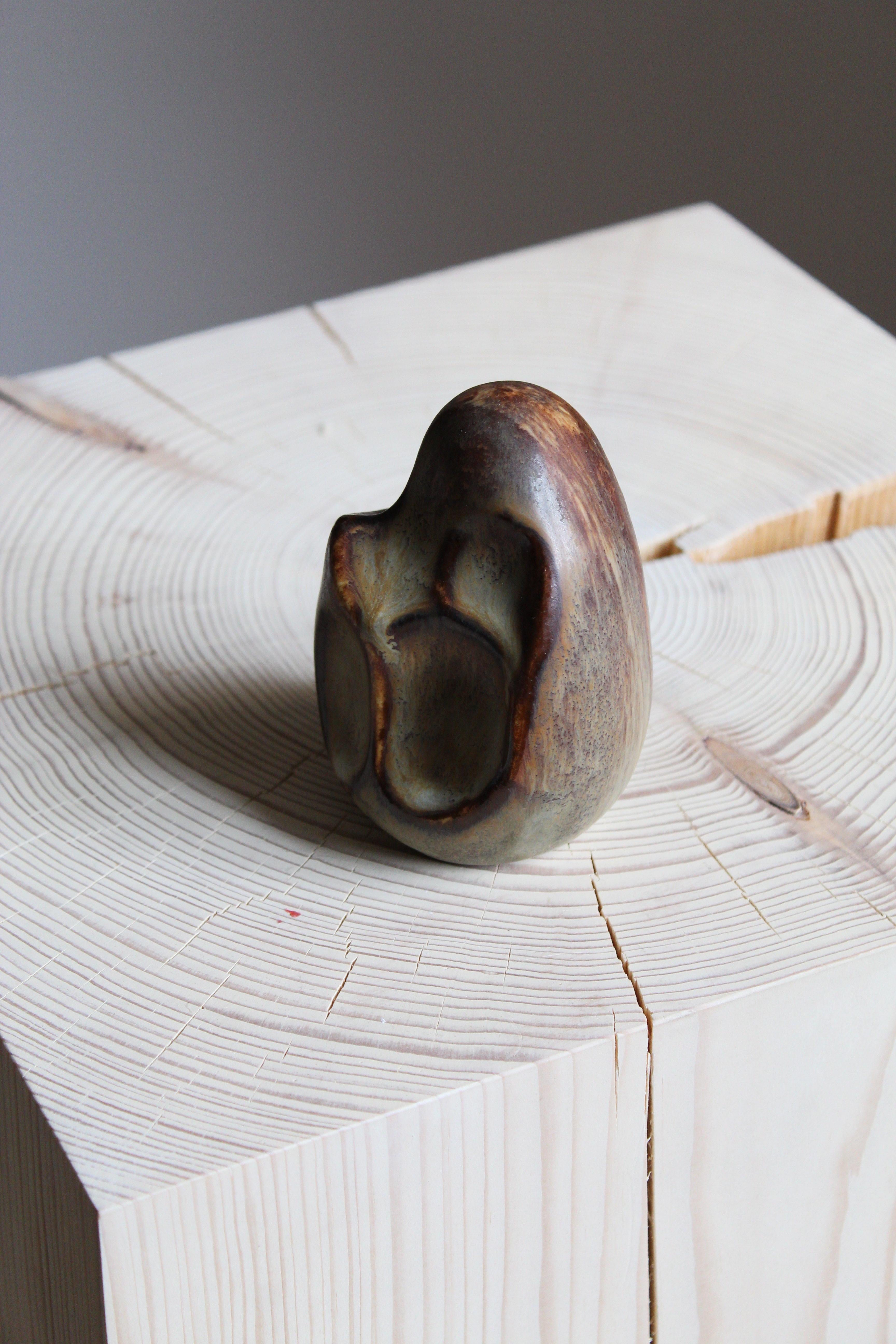 European John Andersson, Small Abstract Stoneware Sculpture, for Höganäs, Sweden, 1950s