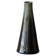 John Andersson Small Vase, Green Glazed Stoneware, Höganäs, Sweden, 1950s
