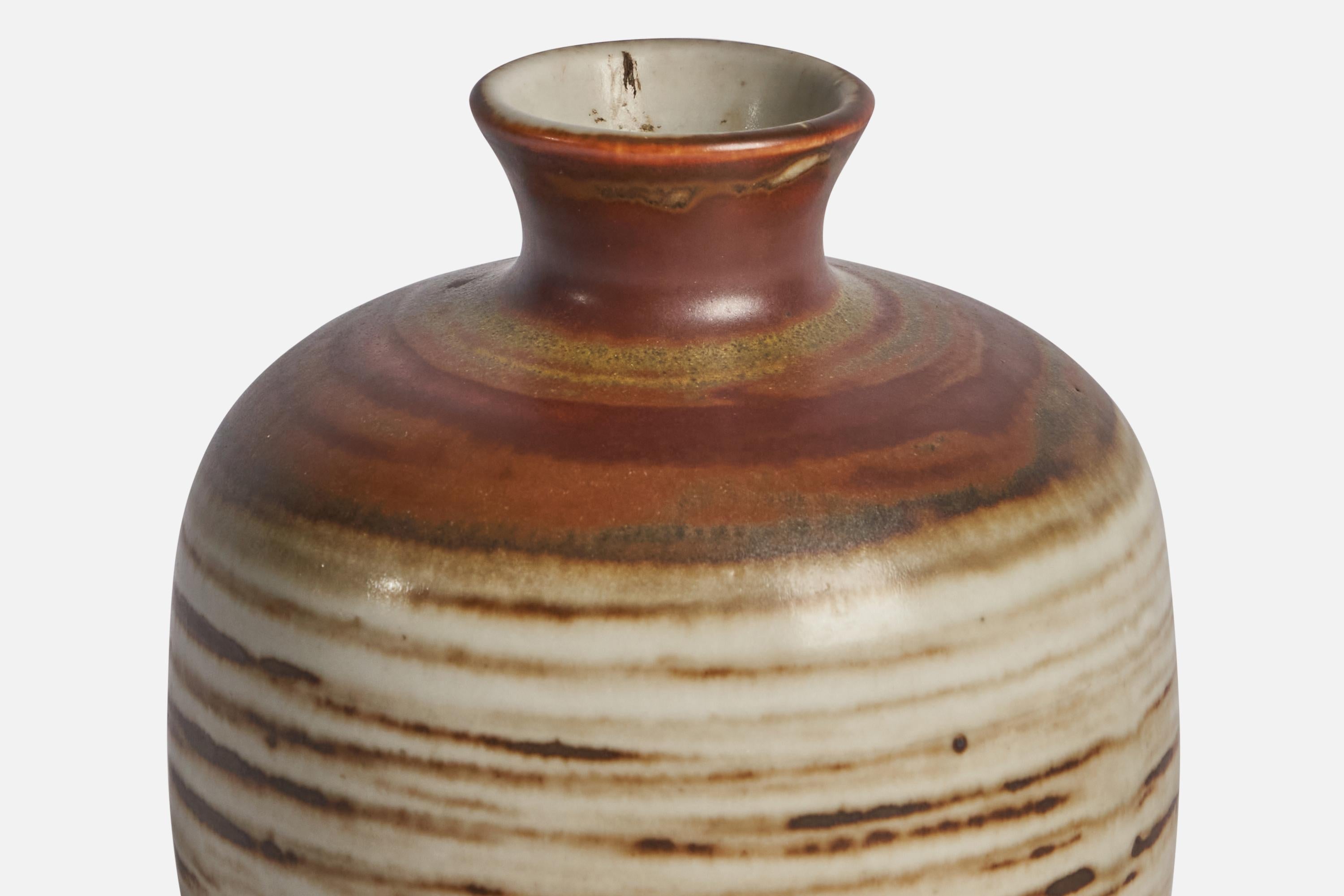 Swedish John Andersson, Vase, Glazed Stoneware, Sweden, 1960s For Sale