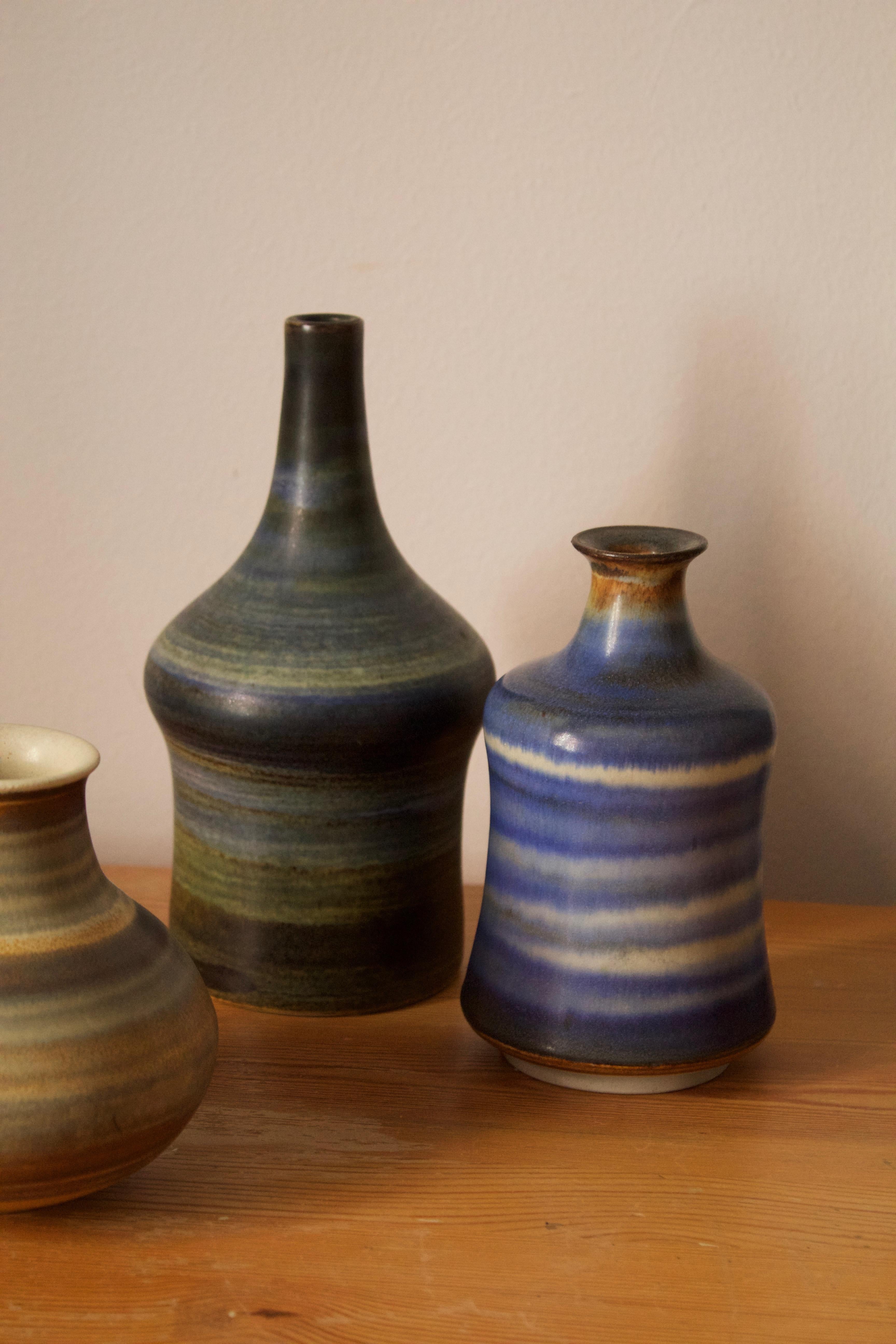 Mid-Century Modern John Andersson, Vases, Glazed Stoneware, Höganäs, Sweden, 1950s