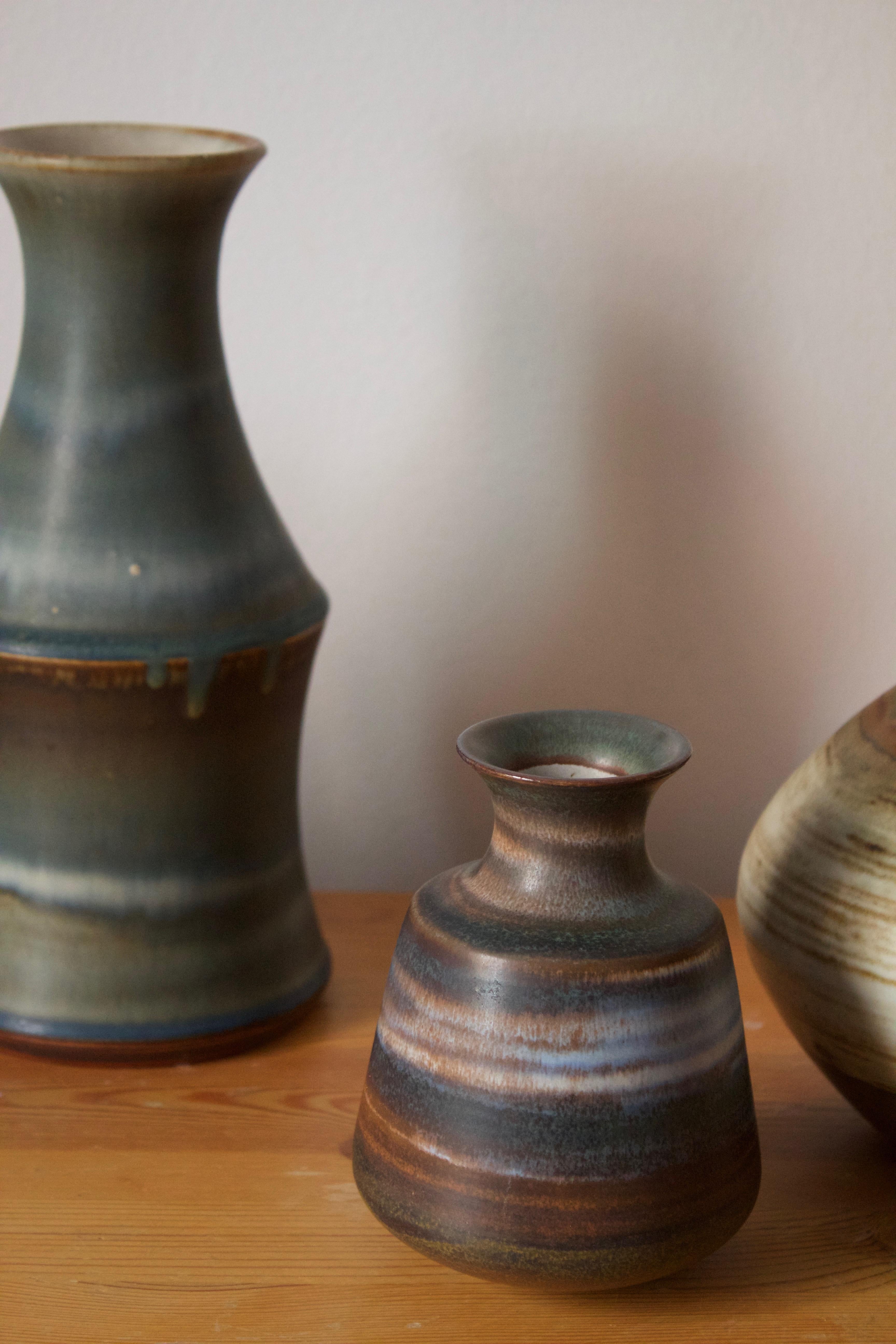 European John Andersson, Vases, Glazed Stoneware, Höganäs, Sweden, 1950s