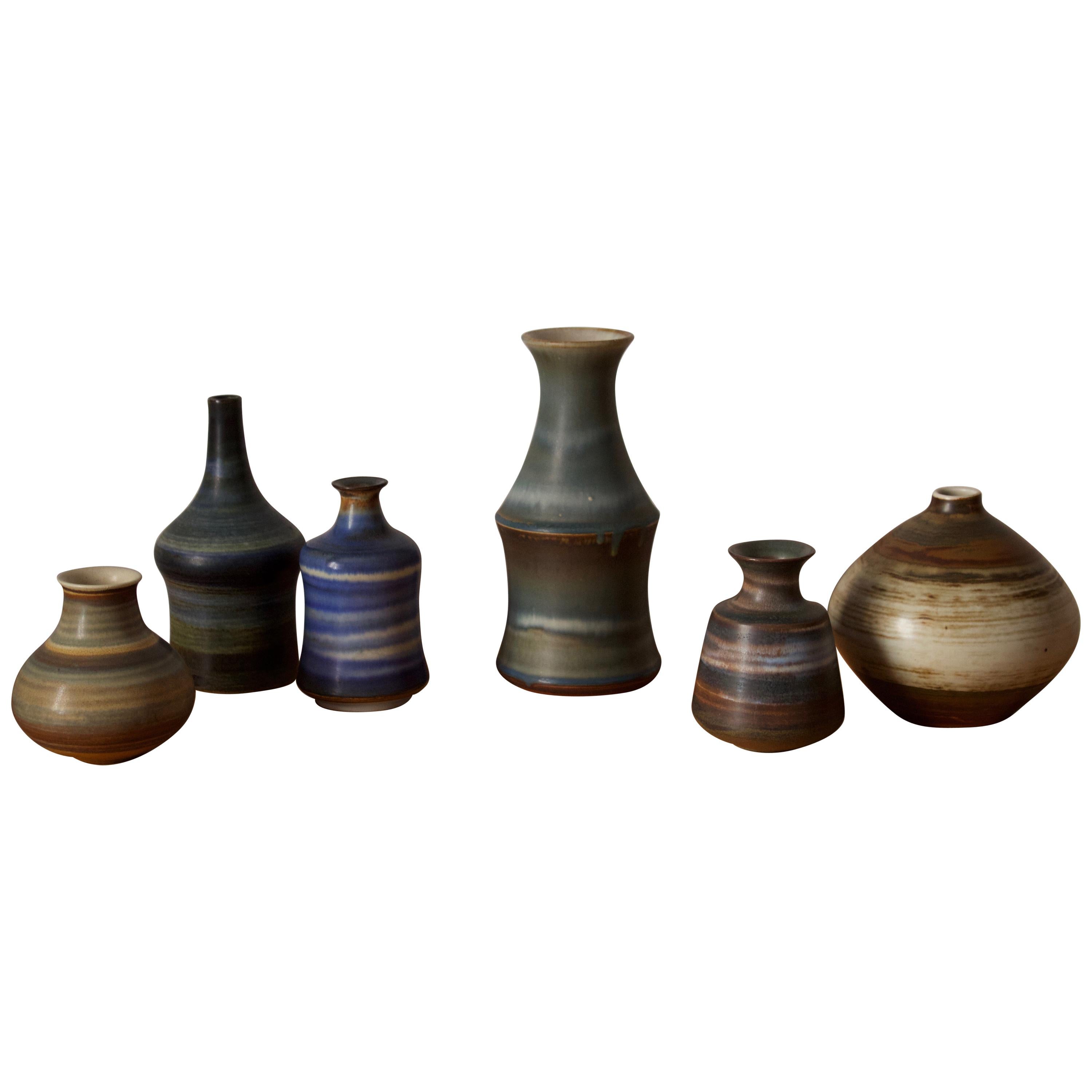 John Andersson, Vases, Glazed Stoneware, Höganäs, Sweden, 1950s