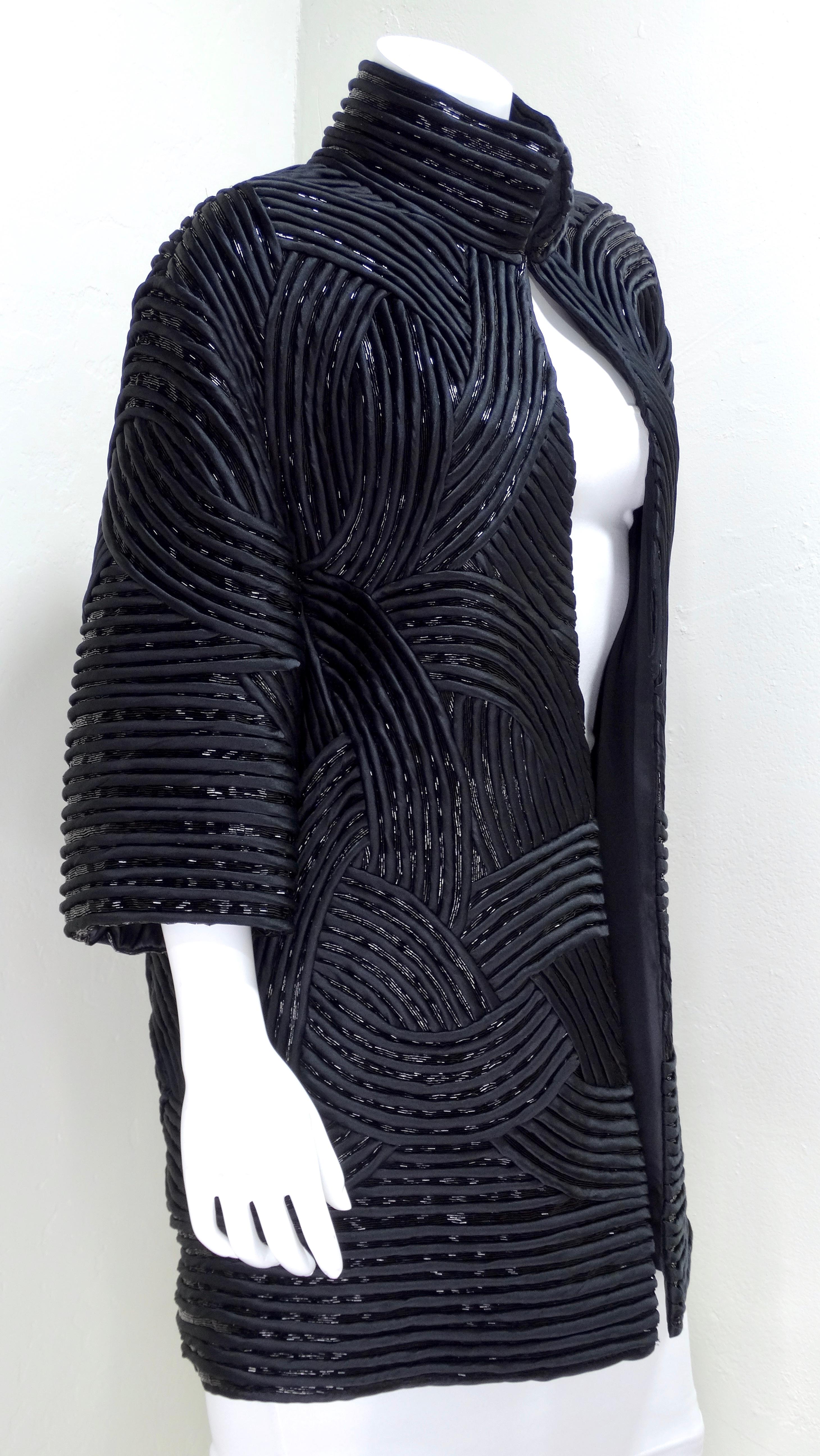 John Anthony Black Sequin Jacket In Excellent Condition For Sale In Scottsdale, AZ