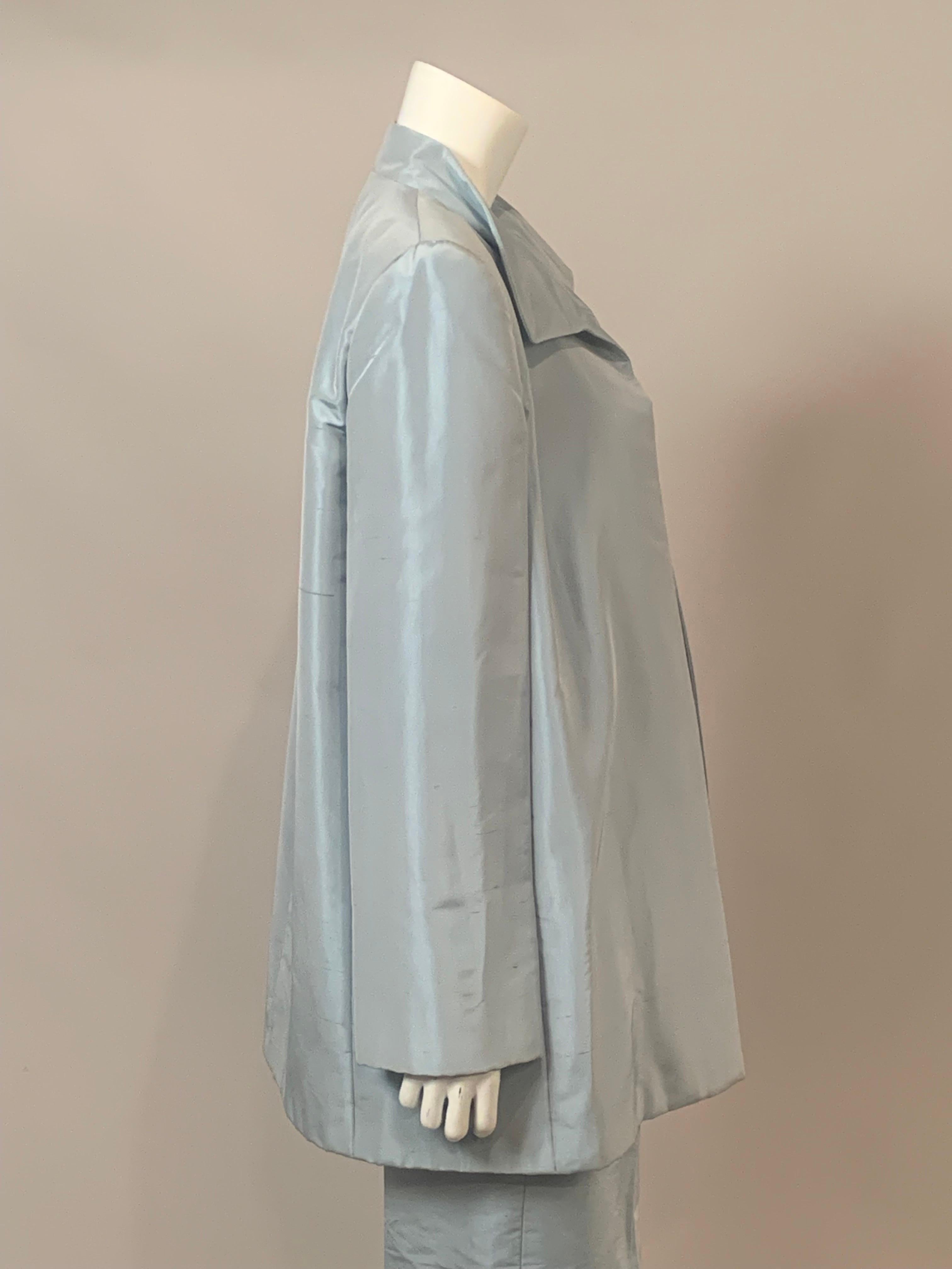 John Anthony Couture Level Ice Blue Silk Jacket and Matching Pants For Sale 5