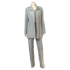 Vintage John Anthony Couture Level Ice Blue Silk Jacket and Matching Pants