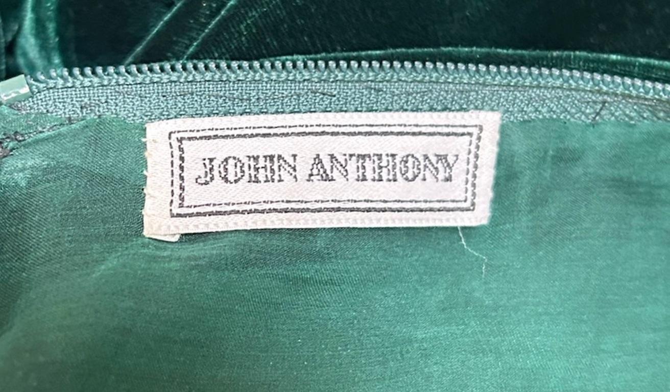 Robe éclair à découpes en velours émeraude de John Anthony, années 1970 Bon état - En vente à Los Angeles, CA