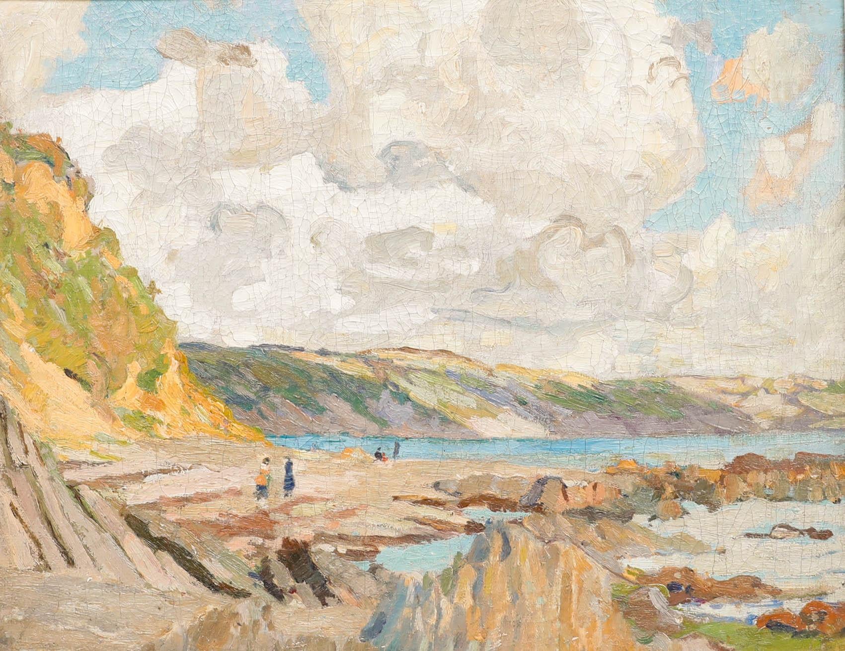 Attrib. John Anthony Park (1880-1962) - Early 20th Century Oil, Looe Beach For Sale 1