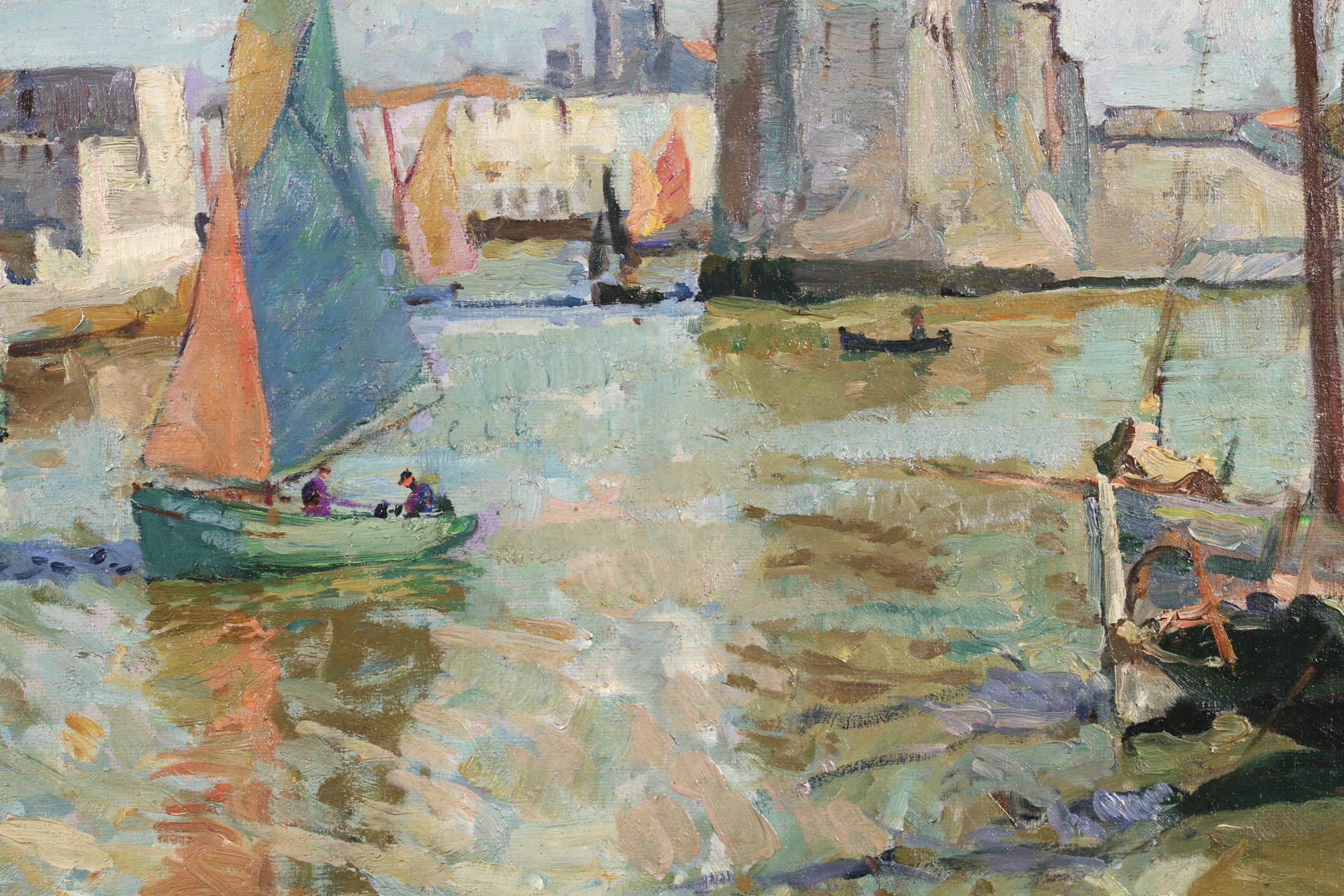 Ingresso a La Rochelle - Paesaggio impressionista a olio di John Anthony Park in vendita 9