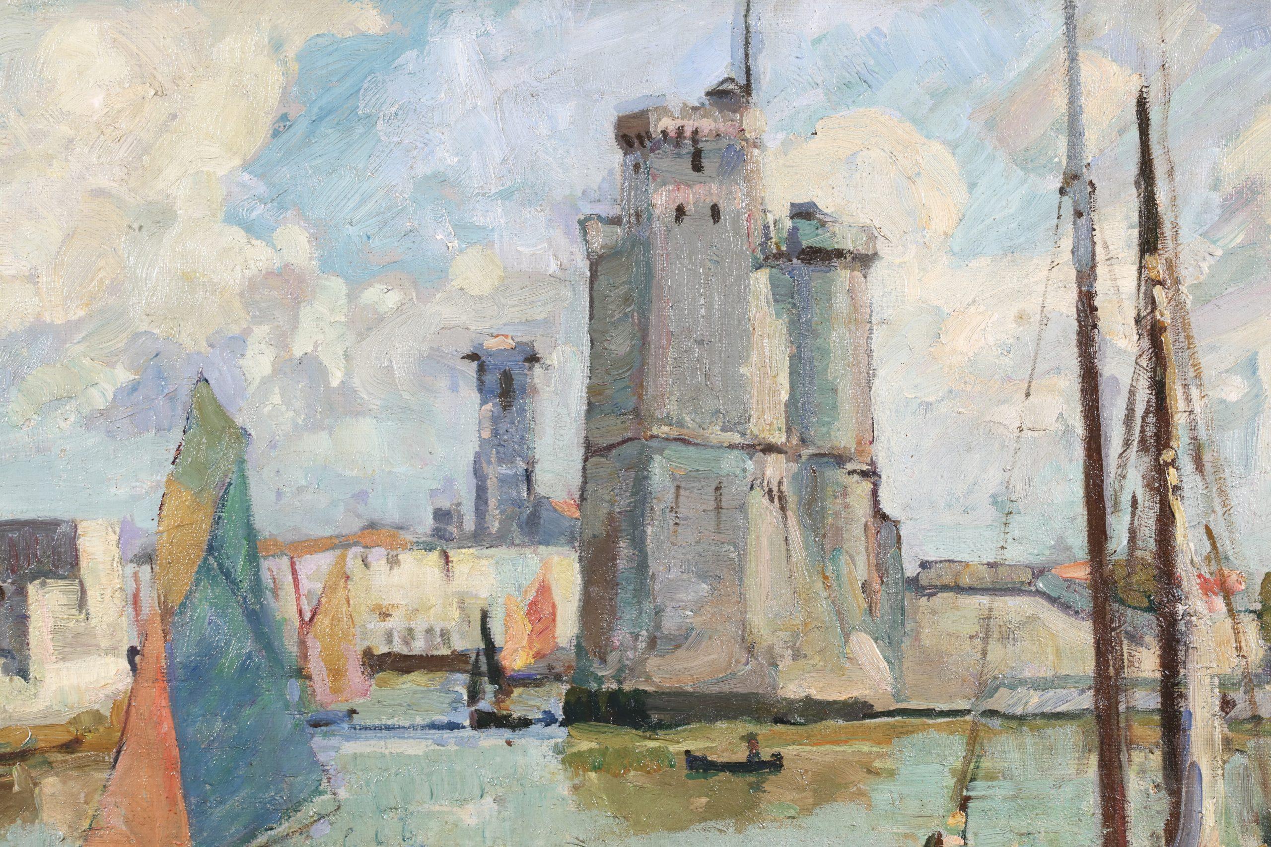 Ingresso a La Rochelle - Paesaggio impressionista a olio di John Anthony Park in vendita 3