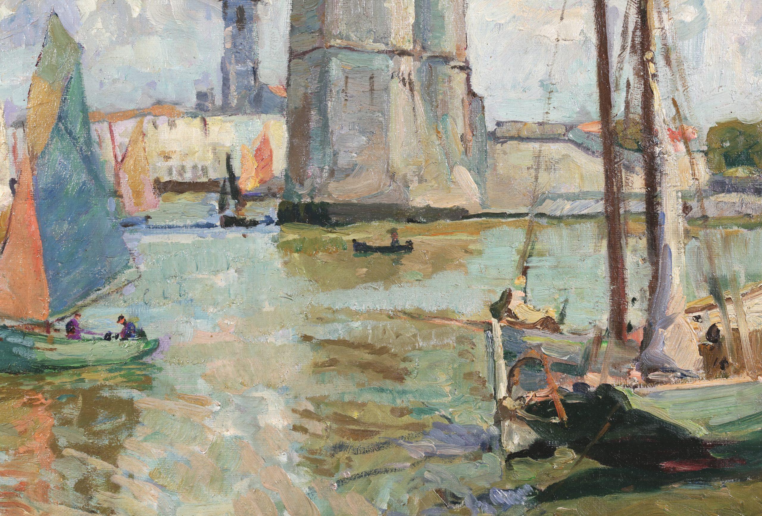 Ingresso a La Rochelle - Paesaggio impressionista a olio di John Anthony Park in vendita 4