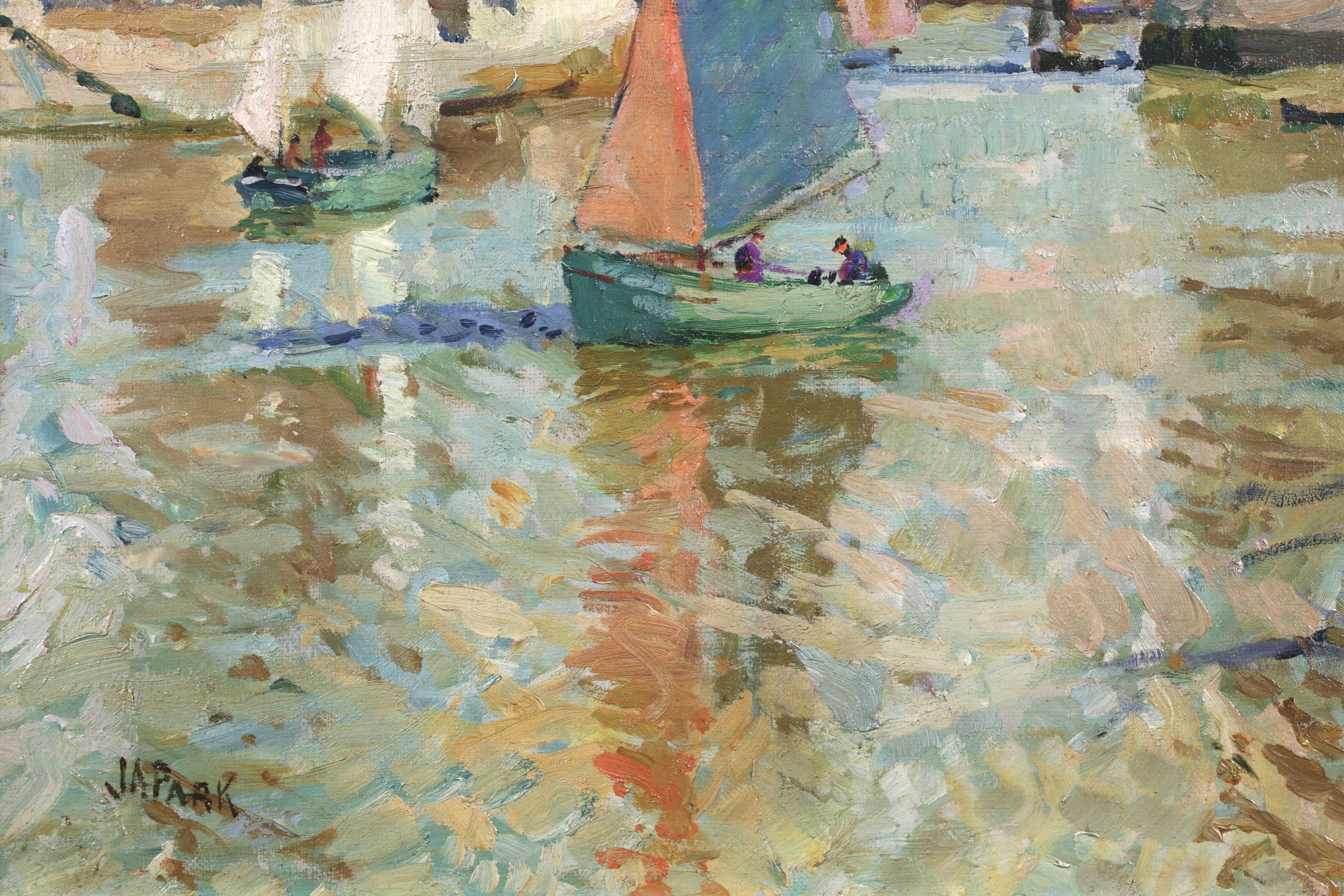 Ingresso a La Rochelle - Paesaggio impressionista a olio di John Anthony Park in vendita 6