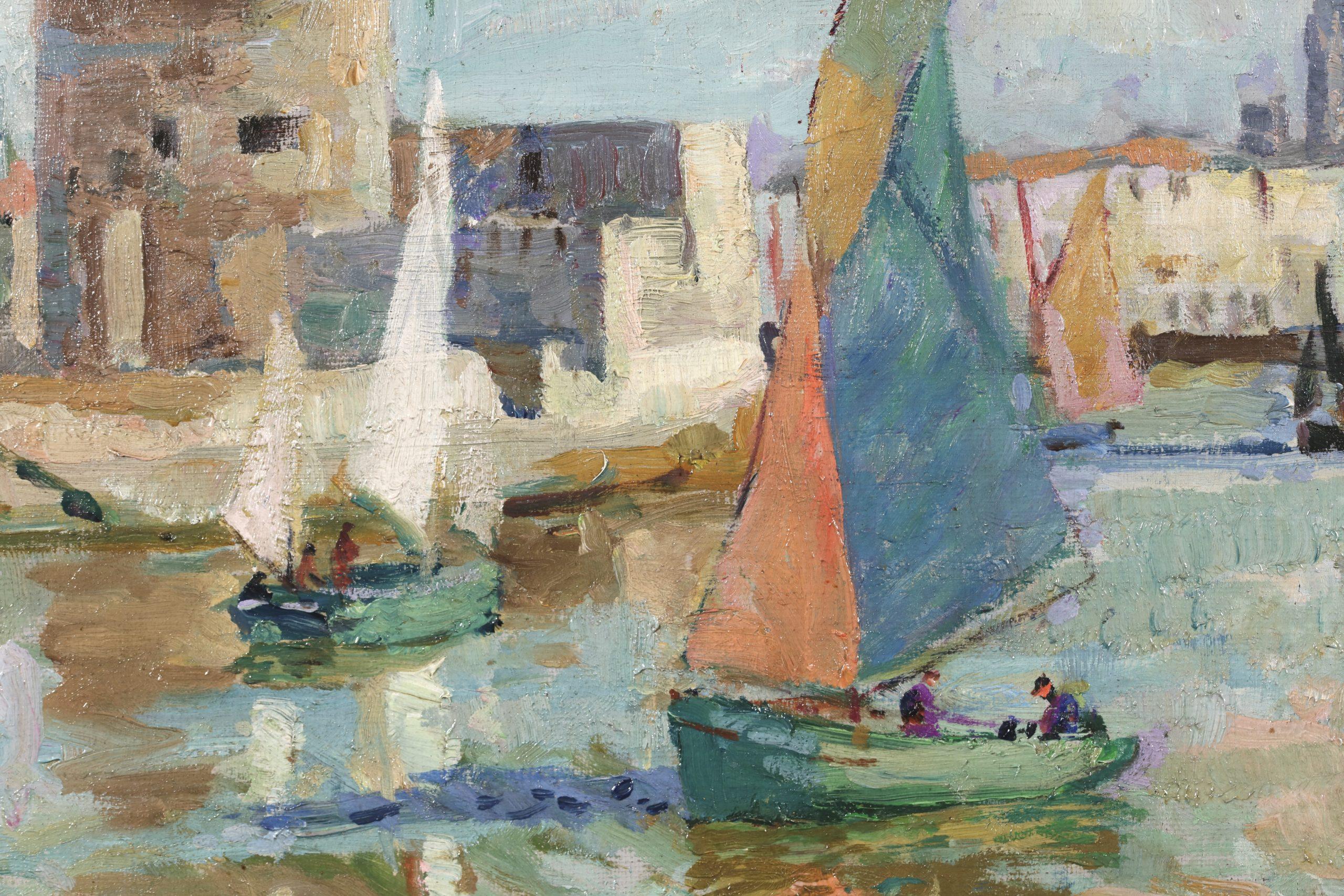 Ingresso a La Rochelle - Paesaggio impressionista a olio di John Anthony Park in vendita 7