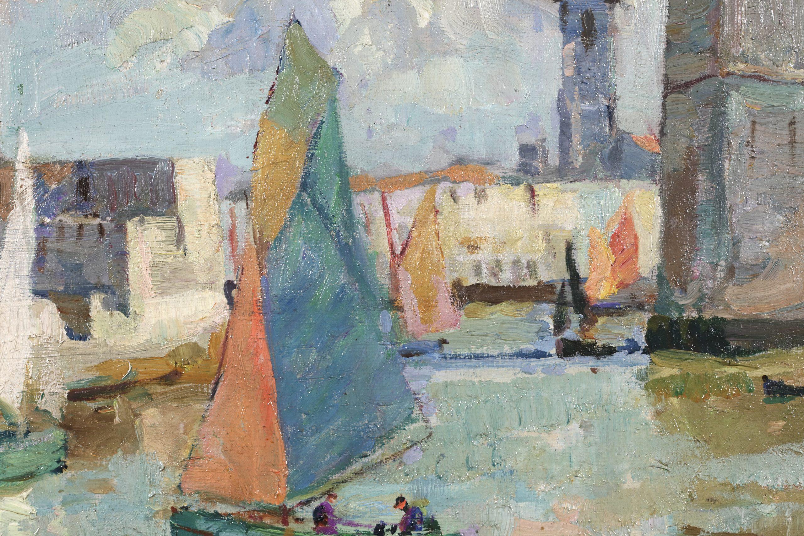 Ingresso a La Rochelle - Paesaggio impressionista a olio di John Anthony Park in vendita 8