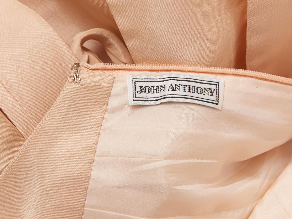 John Anthony Shell Pink Halter Neck Evening Gpwn In Good Condition In New York, NY