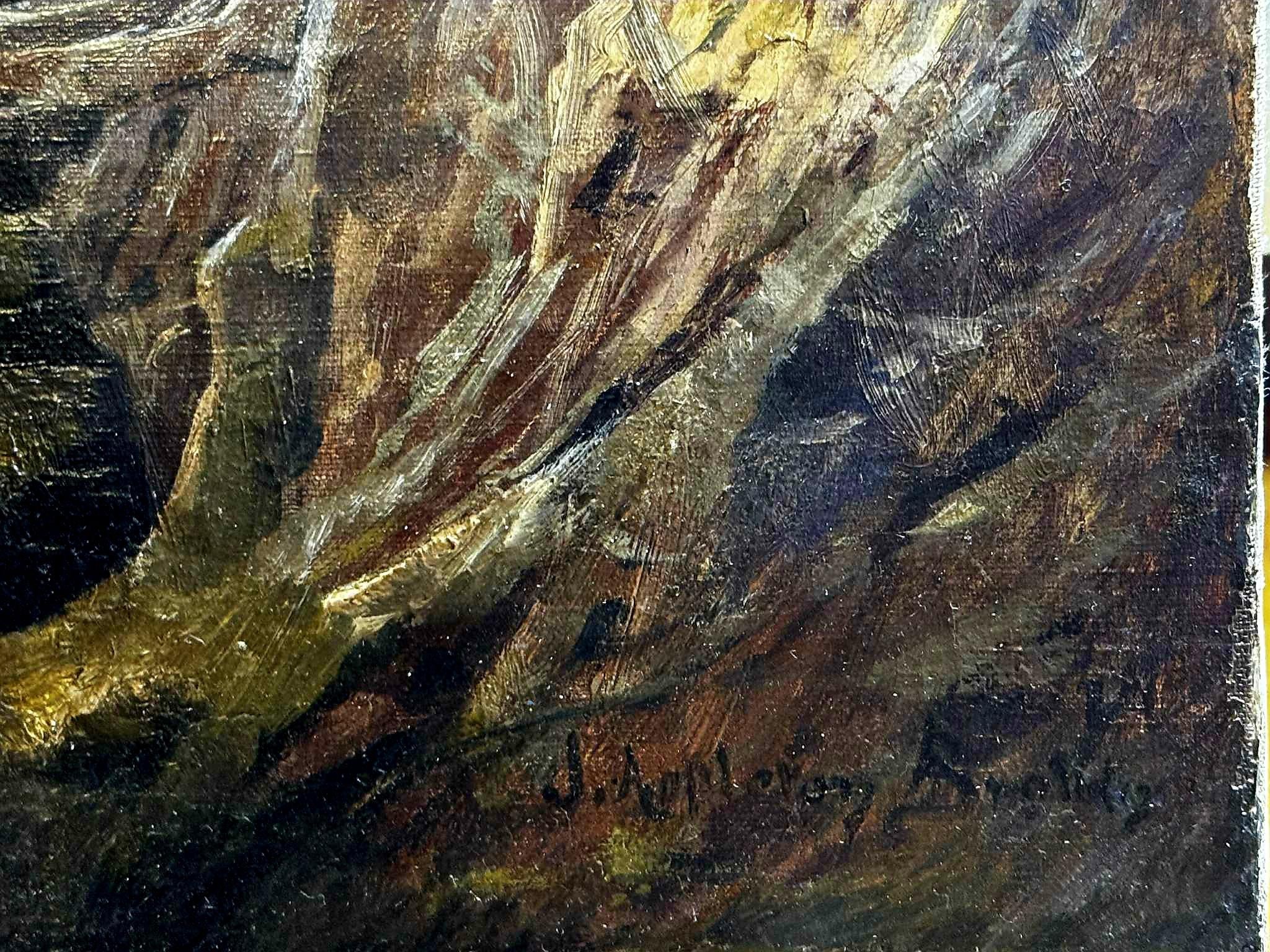 Wunderschönes Gemälde von J. Appleton Brown in Öl auf Leinwand mit einer felsigen Küste von New England. 12