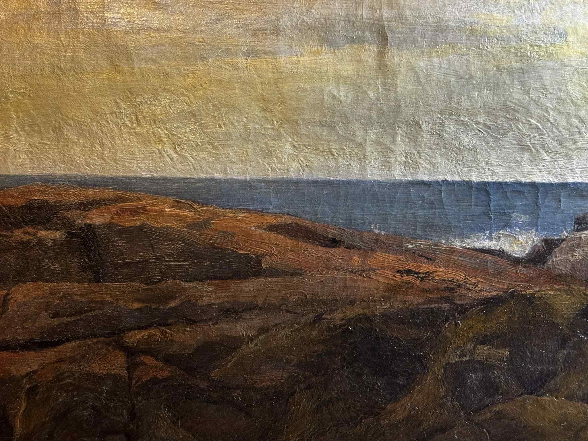 Felsenküste 1874 (Schwarz), Landscape Painting, von John Appleton Brown