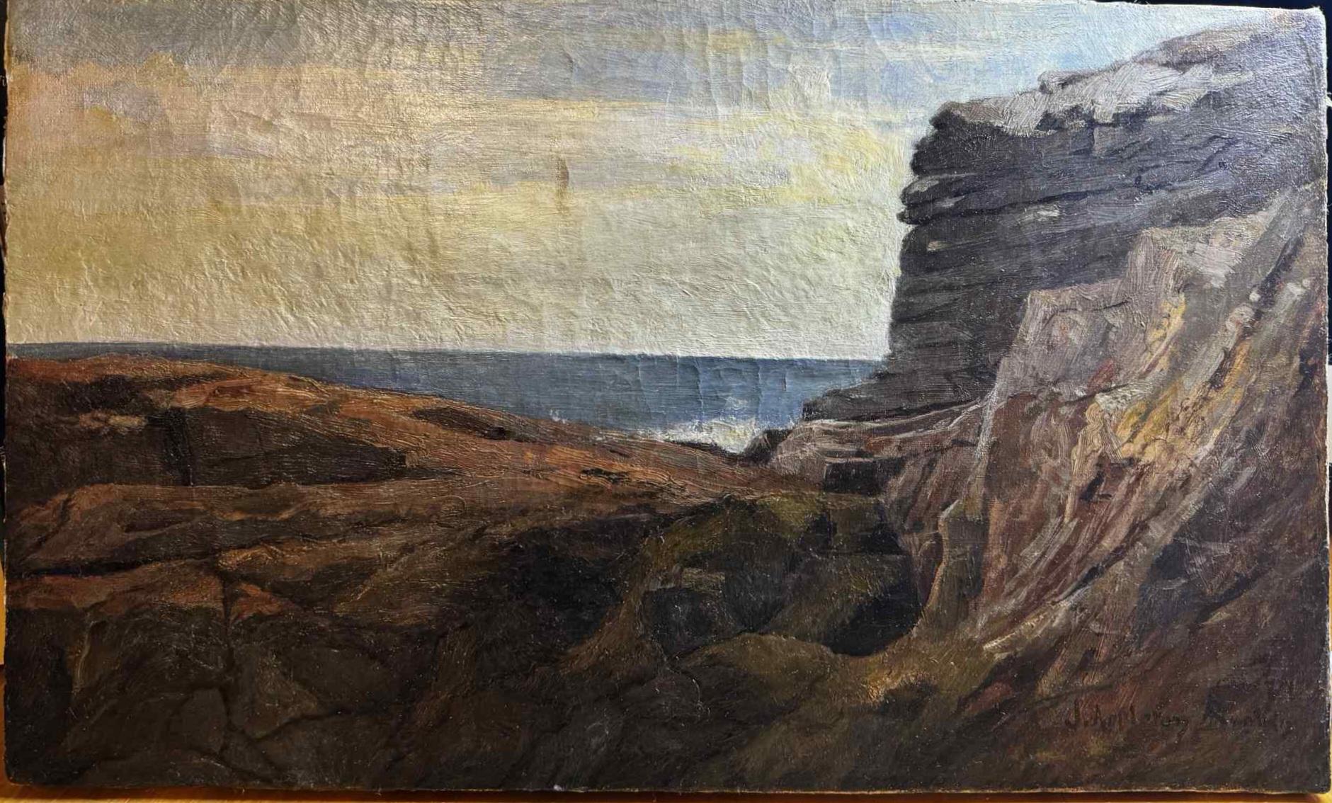 John Appleton Brown Landscape Painting – Felsenküste 1874