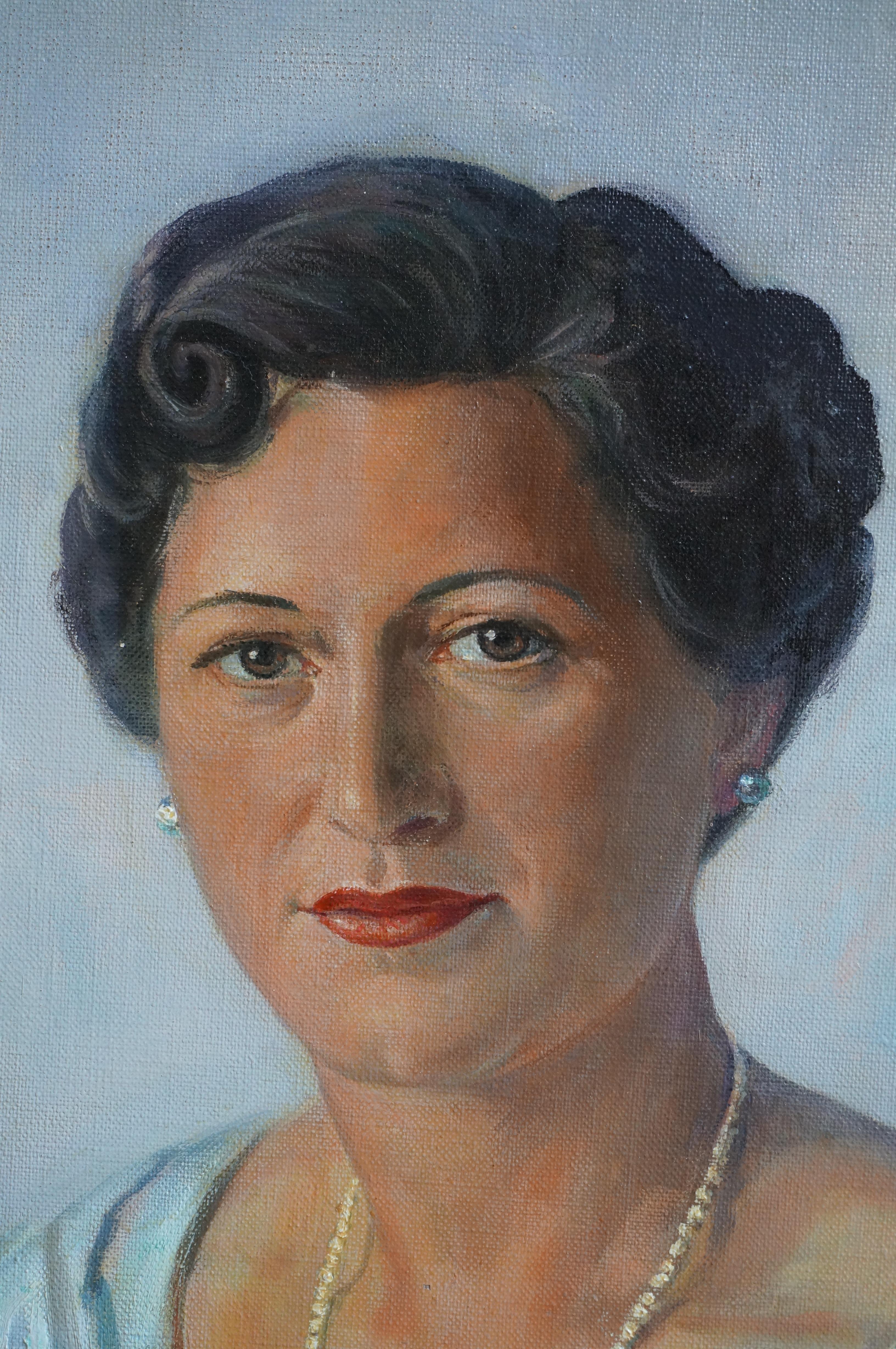 Portrait of Mrs. Stokdijk-Chasler, oil on canvas For Sale 5