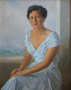 Vintage Portrait of Mrs. Stokdijk-Chasler, oil on canvas