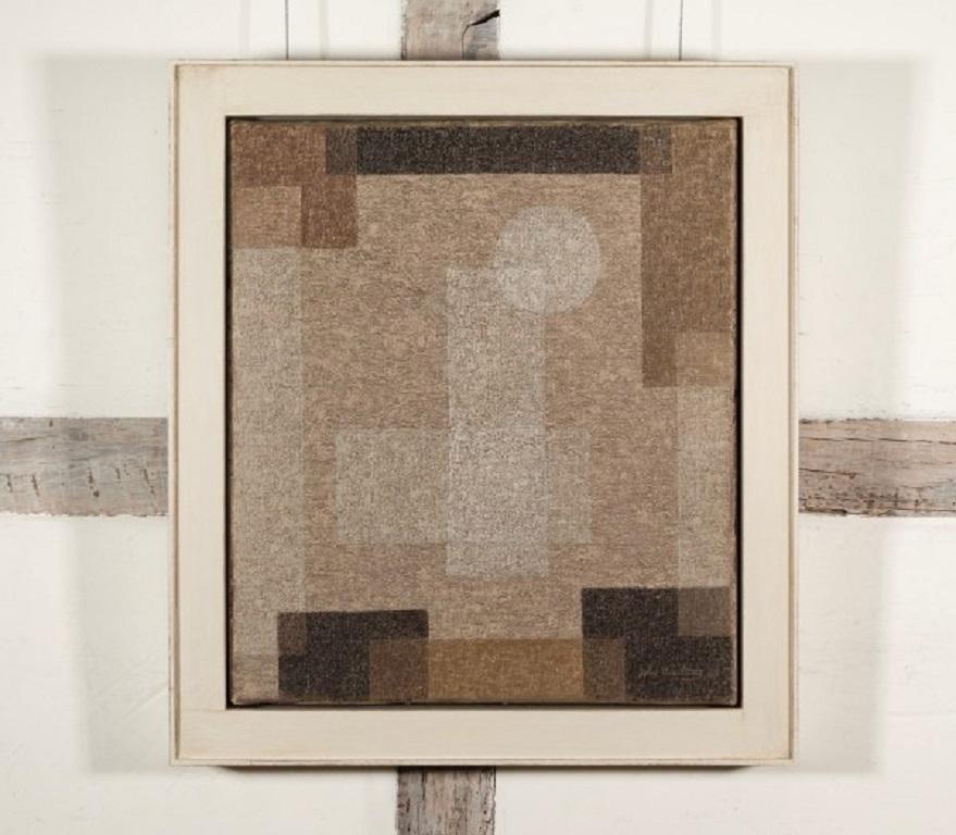 Brown Abstracto, Pintura al óleo sobre lienzo de John Armstrong, 1965 en venta 1