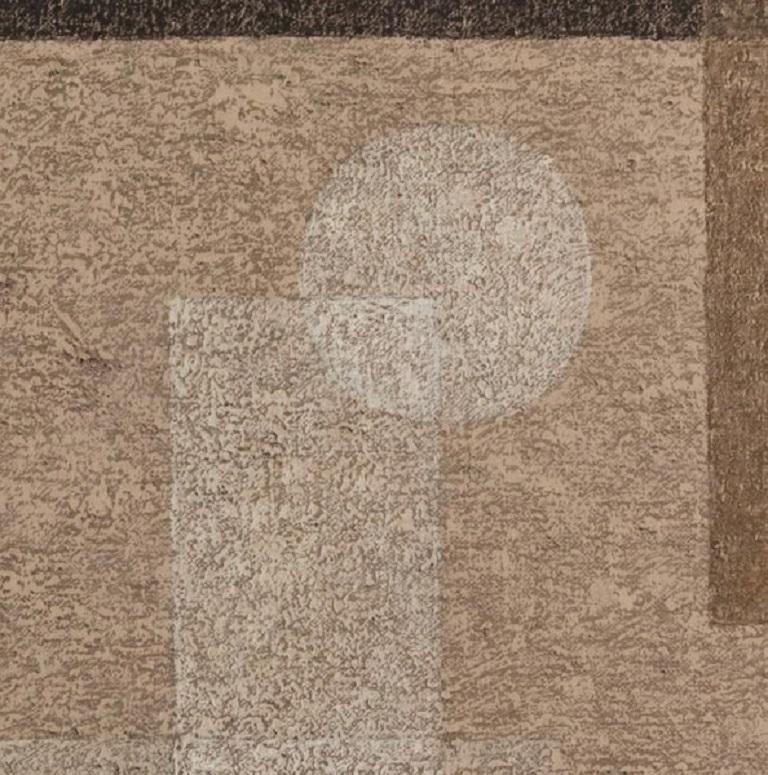 Brown Abstracto, Pintura al óleo sobre lienzo de John Armstrong, 1965 en venta 2