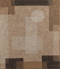 Brown Abstracto, Pintura al óleo sobre lienzo de John Armstrong, 1965