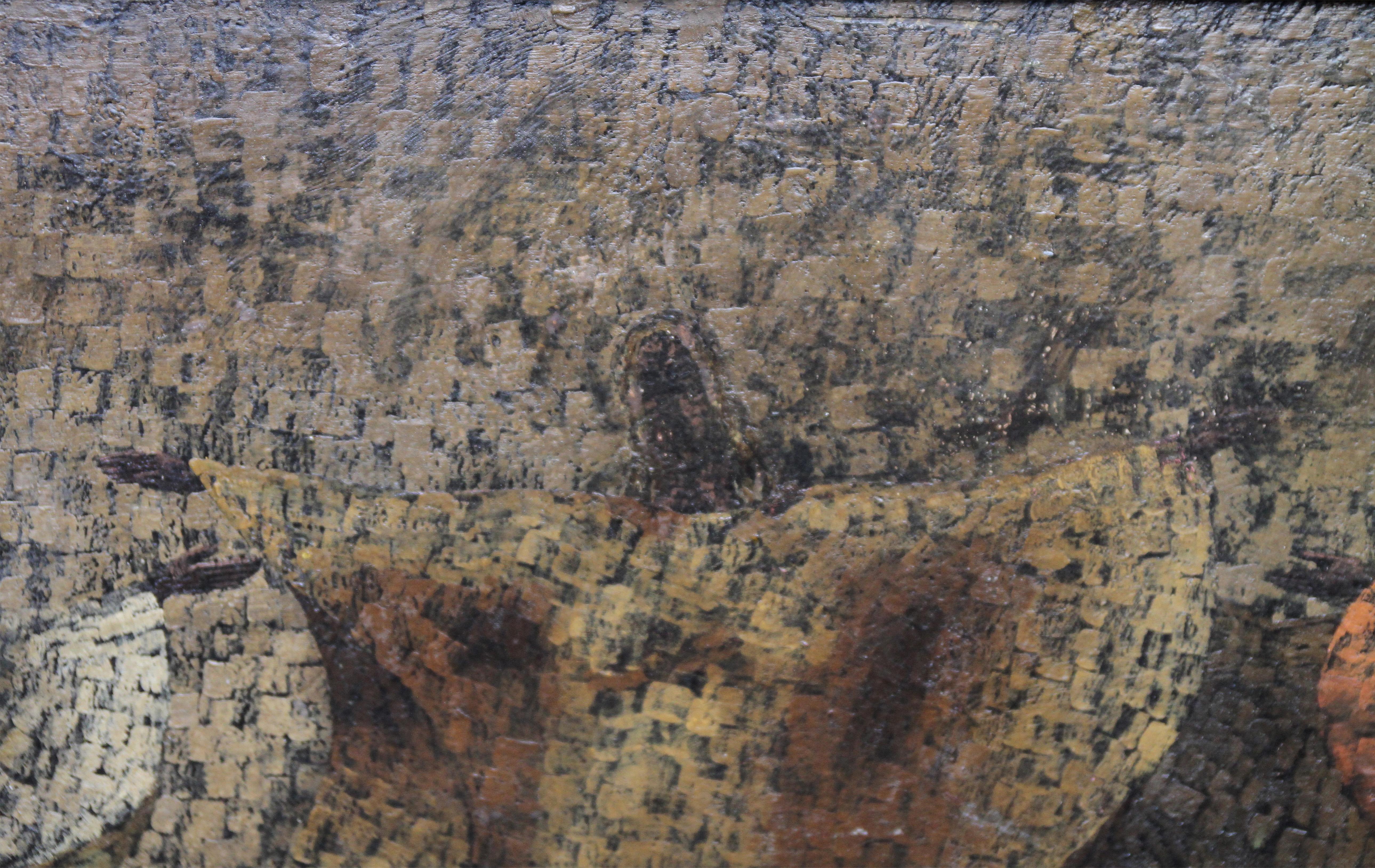 Pavanne – Hoftänzer des 17. Jahrhunderts – britisches, ausgestelltes surrealistisches Ölgemälde  (Surrealismus), Painting, von John Armstrong
