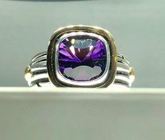 John Atencio 18 Karat Sterling Amethyst Cocktail Ring