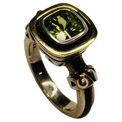 John Atencio 18KY Gold and Sterling Silver Faceted Peridot Ring
