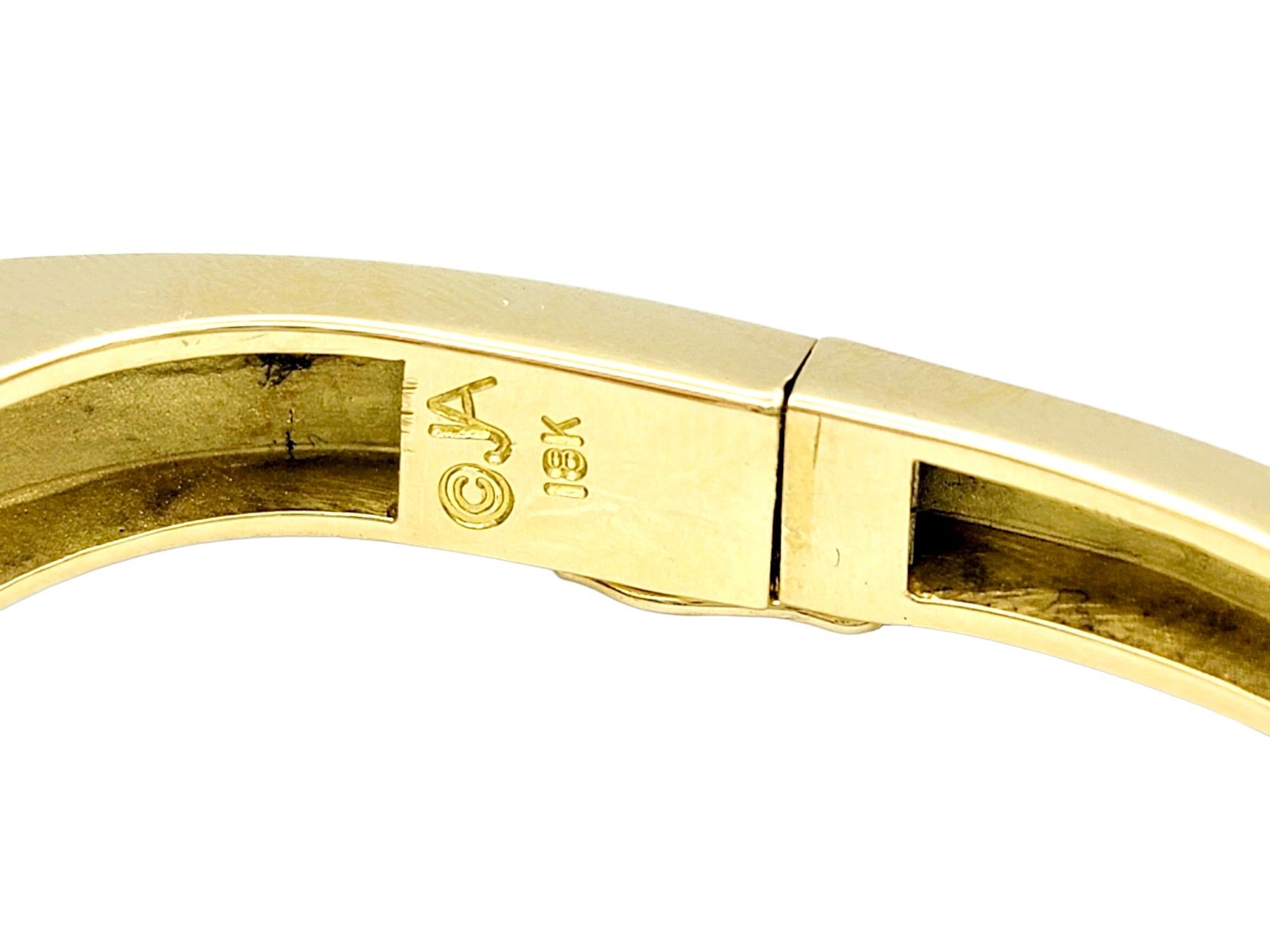 John Atencio Squared Bangle Bracelet with Diamonds Set in 18 Karat Yellow Gold  For Sale 2