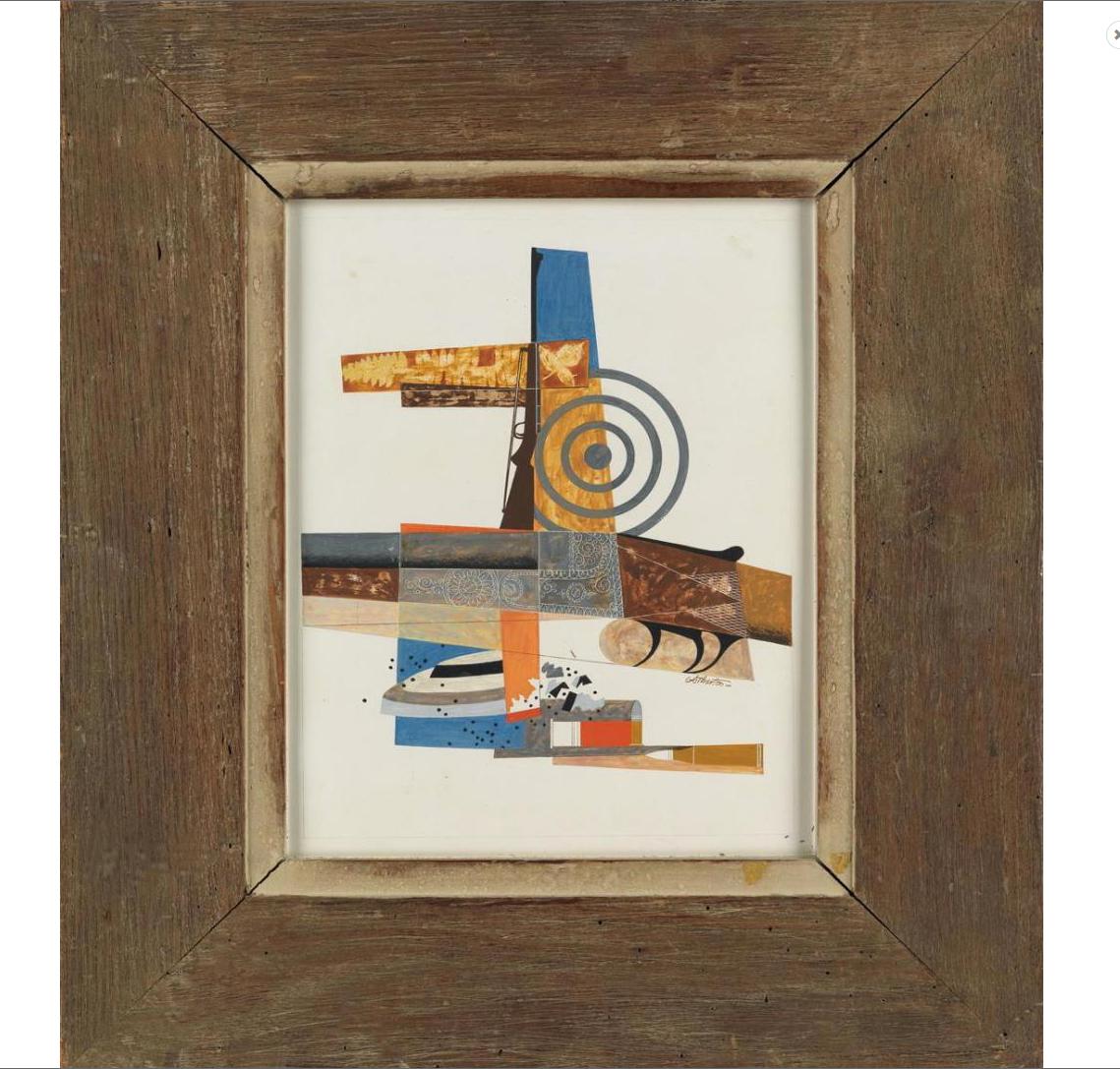Armes, fusils et obus Abstraction - Painting de John Atherton