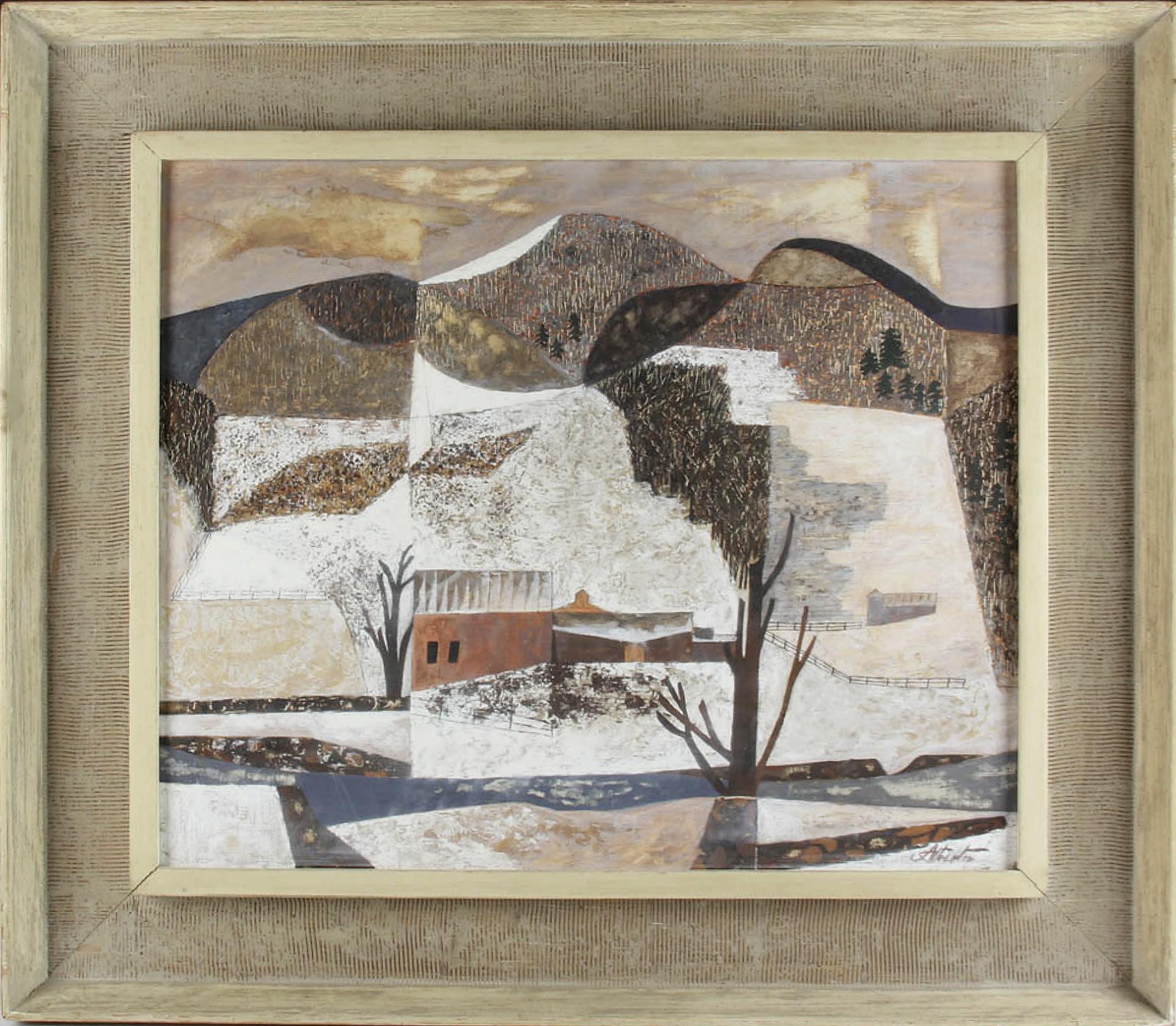 Landscape in Winter - Painting by John Atherton