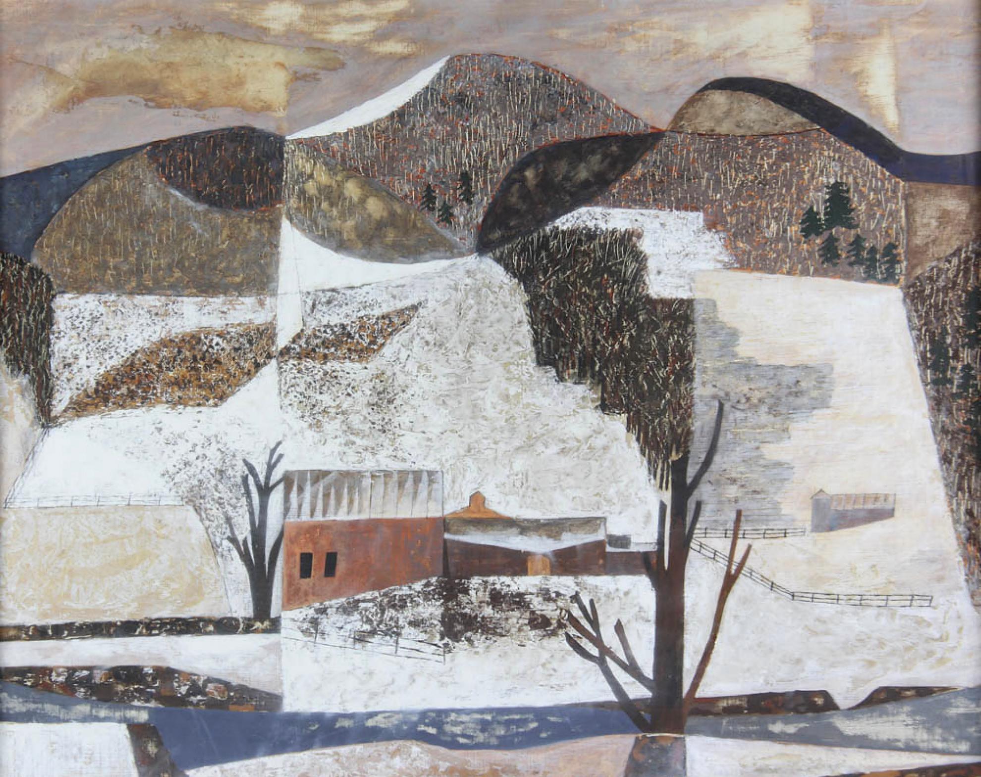 John Atherton Abstract Painting - Landscape in Winter