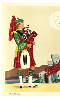 Original Resilio Scotchspun Heiland Lassie vintage fashion poster
