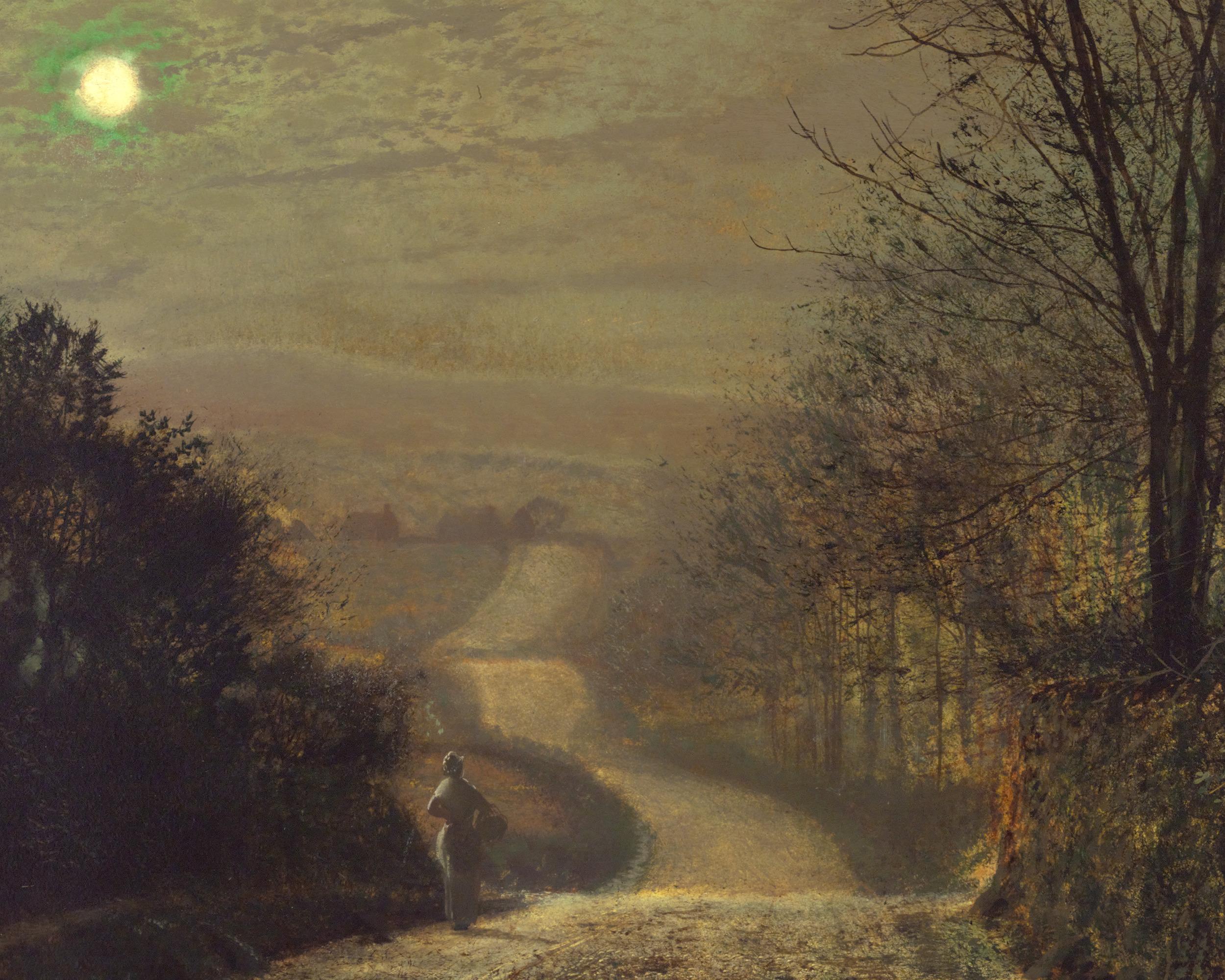 A Figure In The Moonlight By John Atkinson Grimshaw 2