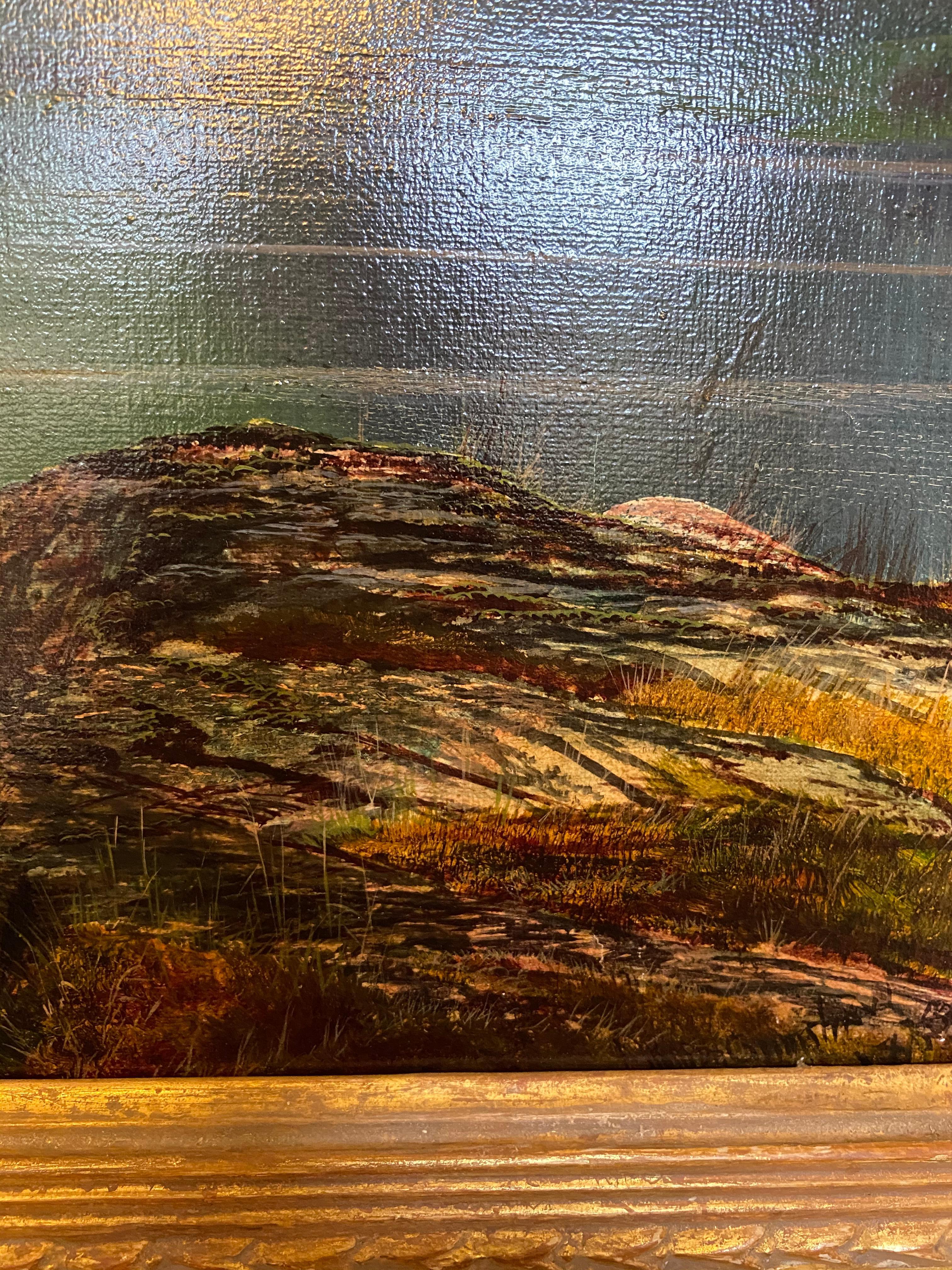 Looking across Buttermere, viktorianische Öllandschaft aus dem 19. Jahrhundert (Viktorianisch), Painting, von John Atkinson Grimshaw