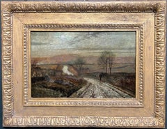 Scalby Road, Scarborough, Óleo a la luz de la luna, Grimshaw, 1874