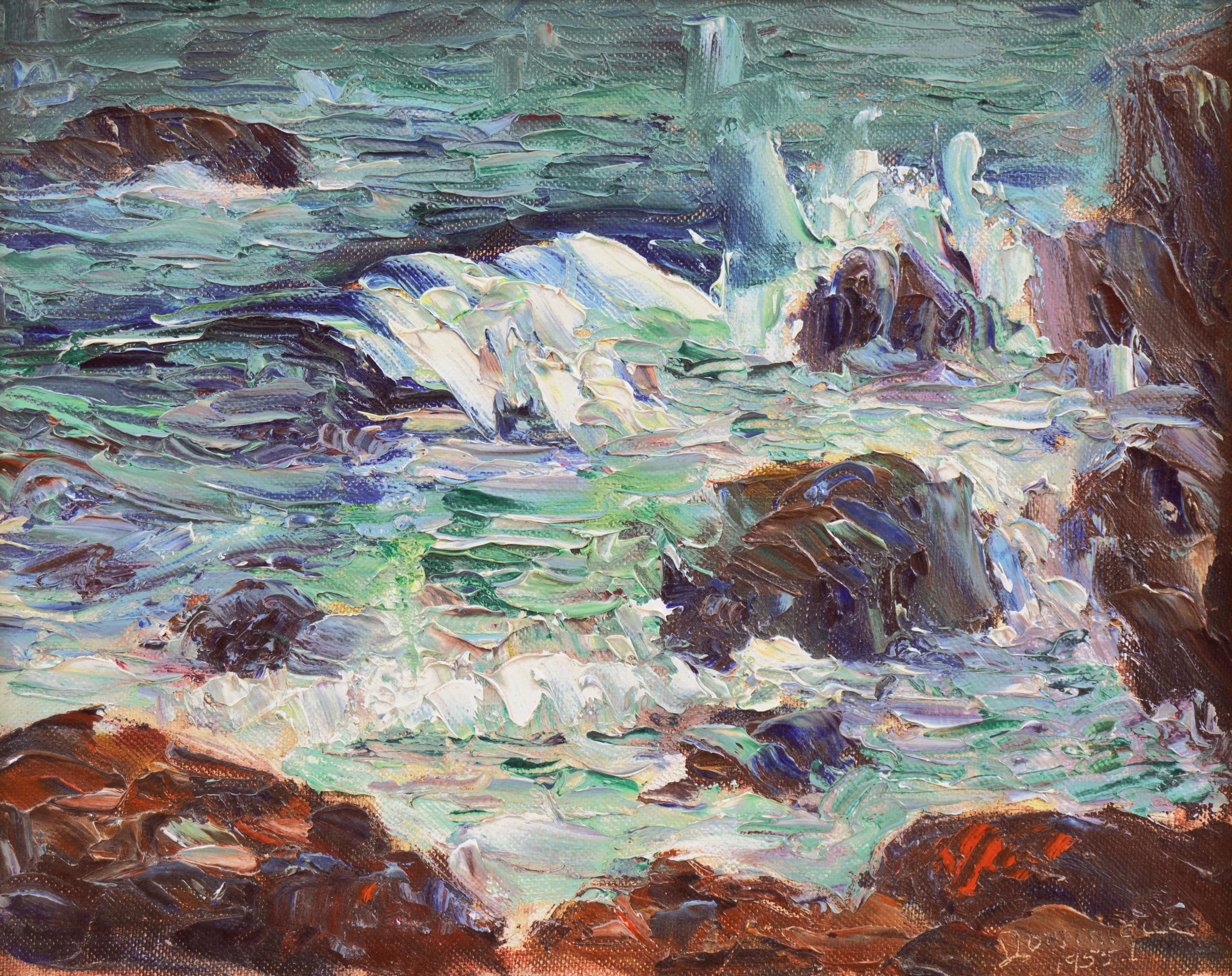 « Breathing Waves, Laguna Beach », Californie, Santa Barbara, LACMA, SFAA, CWS - Painting de John Dominique