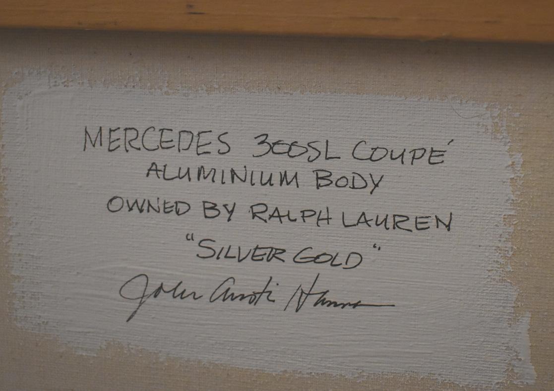 „GULLWING MERCEDES 300 SL COUPE“.  MALEREI DES ALUMINIUM-FLÜGELTÜRERS VON RALPH LAUREN im Angebot 1