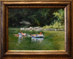 "LAZY AFTERNOON" ON THE RIVER FRAMED 24 X 30