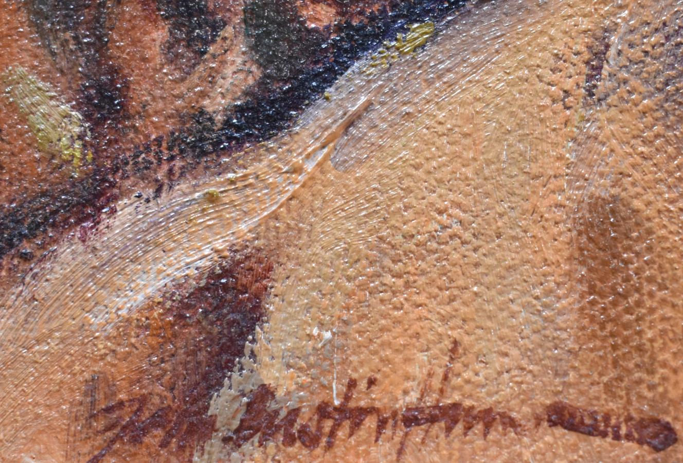 „TIBET“ PORTRAIT 12X14 FRAMED JOHN AUSTIN HANNA (Impressionismus), Painting, von John Austin Hanna