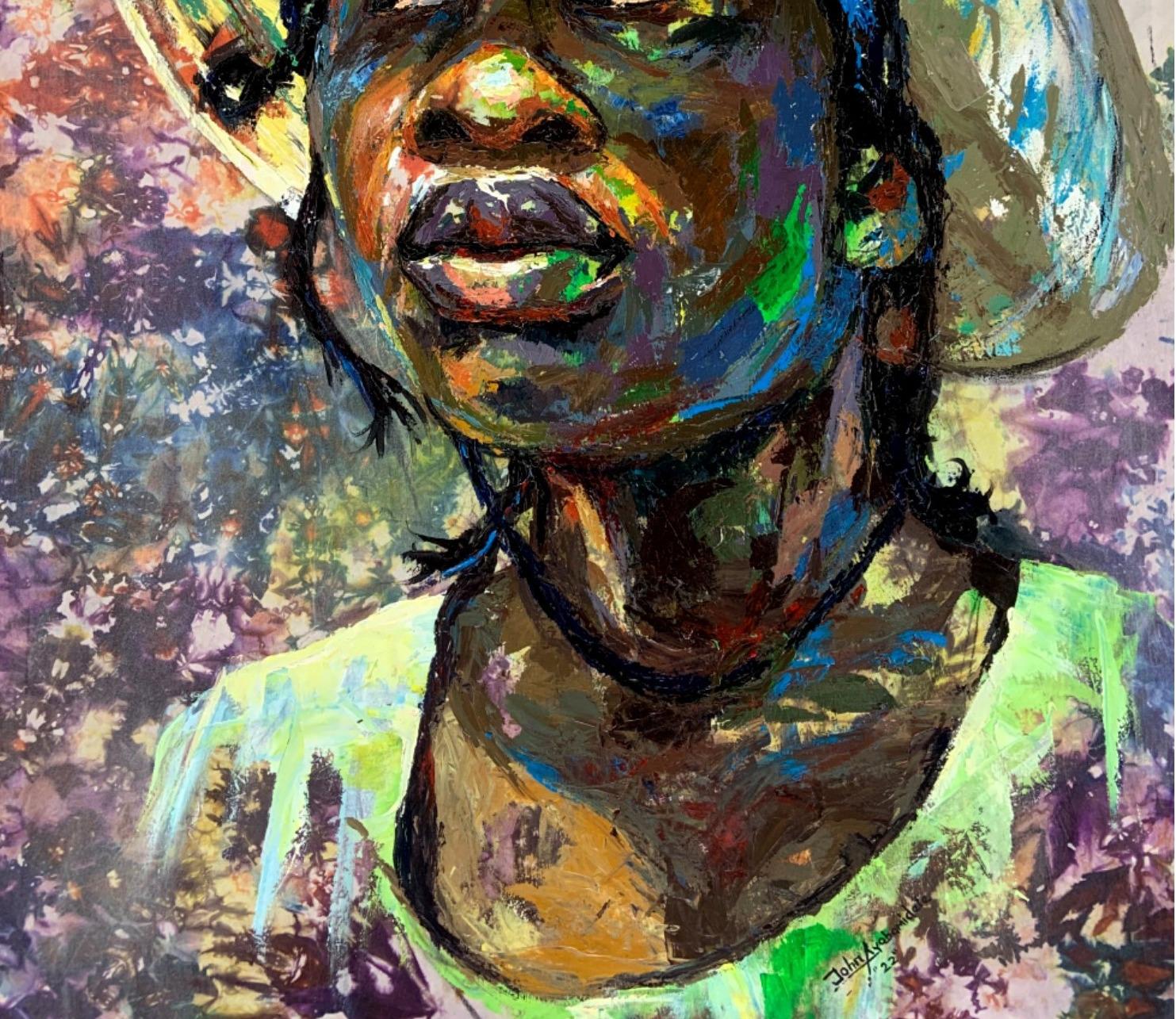 My Reflection - Expressionist Painting by John Ayobamidele