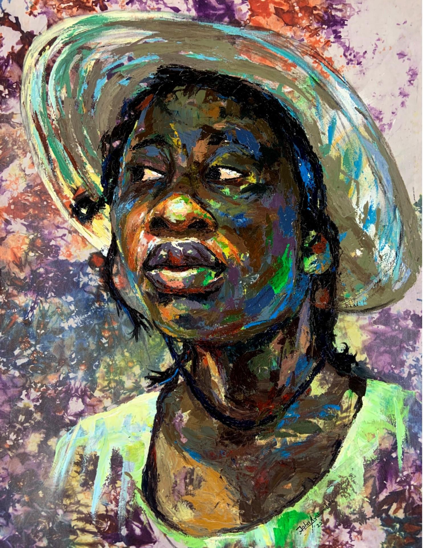 John Ayobamidele Figurative Painting - My Reflection