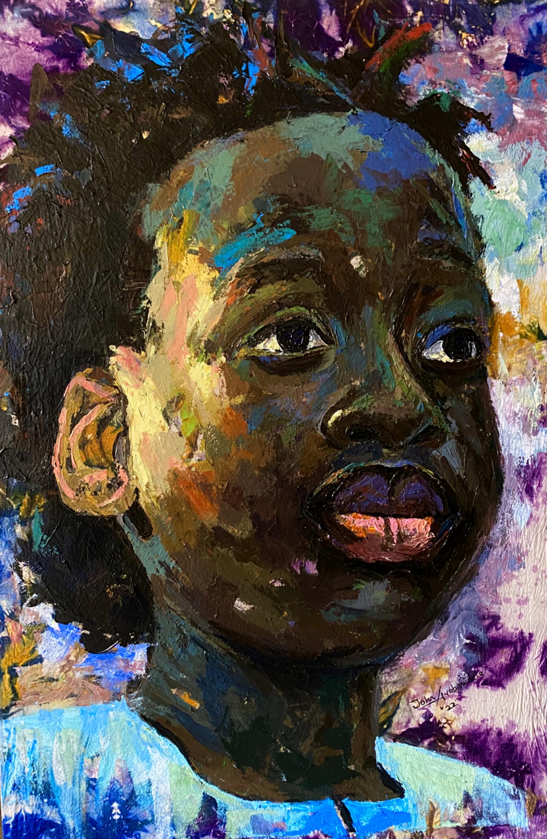 John Ayobamidele Figurative Painting – Ich bin unschlagbar