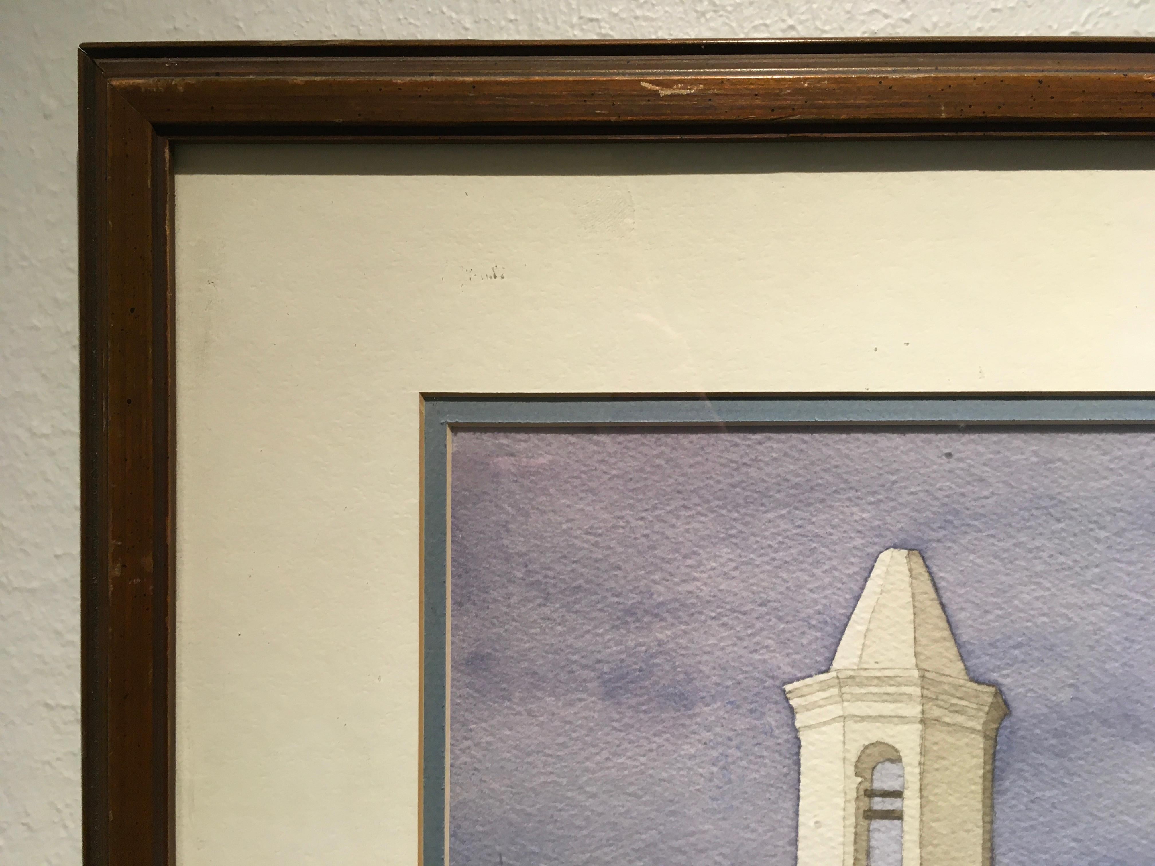 'New Mexico Mission Church', by John B. Aragon, Watercolor Painting on Paper For Sale 6