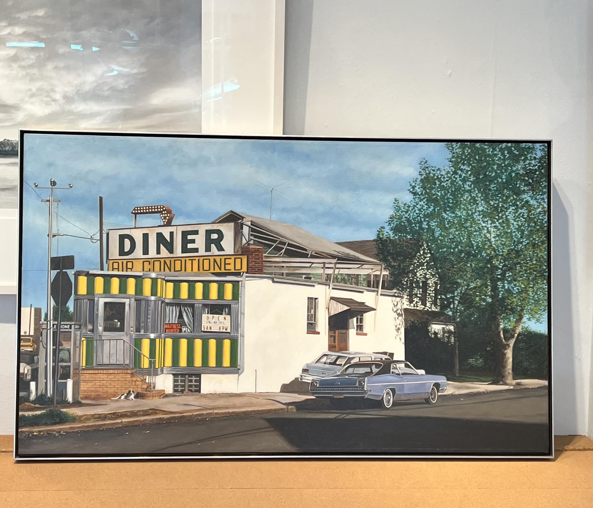 Diner, Ruta I-9, Elizabeth, Nueva Jersey - Painting de John Baeder