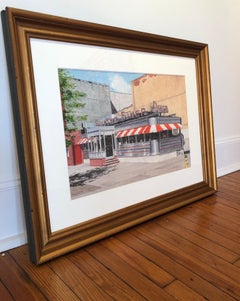 JOHN BAEDER, "Empire Diner" realist NYC urban watercolor