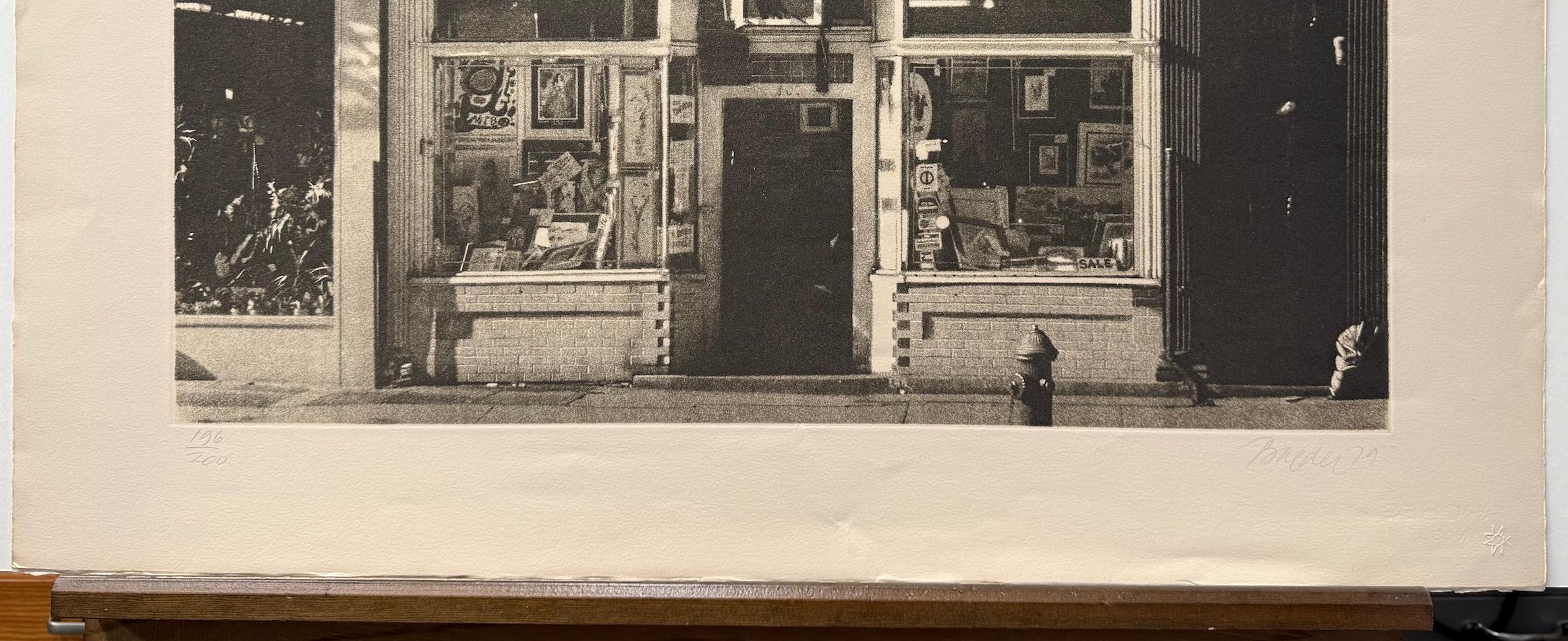 LITHOGRAPHIEN Greenwich Village NYC, Signierte Schabkunst, Gallery Art, Photorealism (Schwarz), Landscape Print, von John Baeder