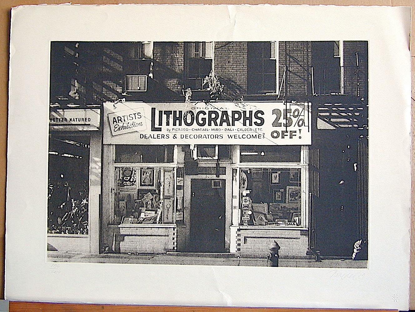 LITHOGRAPHS Greenwich Village NYC, Mezzotint signé, Art Gallery, Photorealism en vente 1